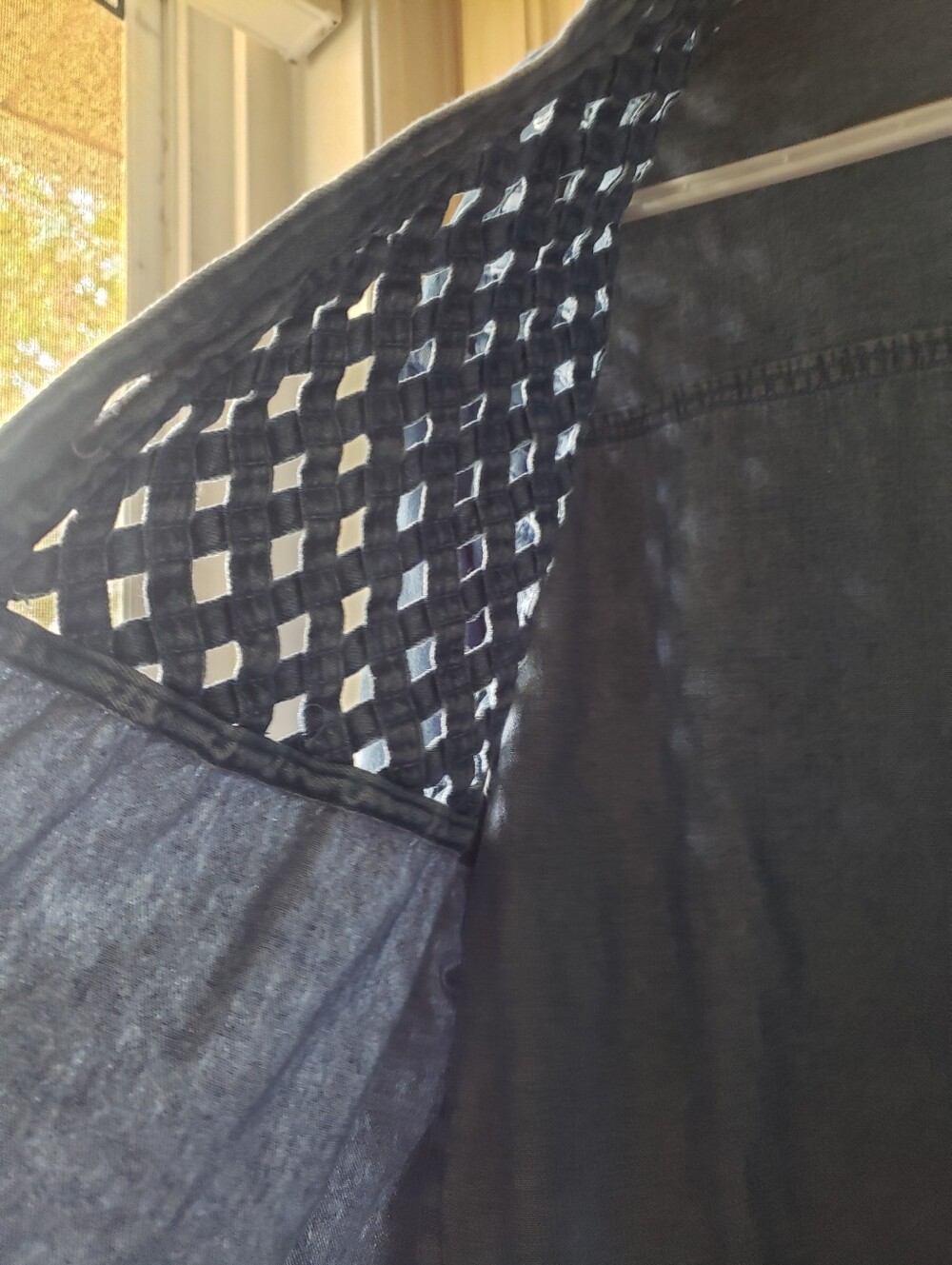 Free With A Bundle Vintage Woven Yoke Denim Button-Up Shirt Jacket - Light Blue - Picture 3 of 6
